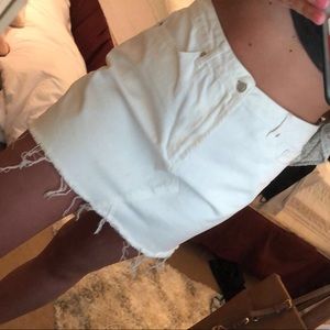 White denim skirt